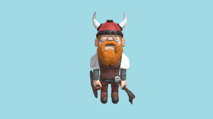 Low Poly Viking 3D Model