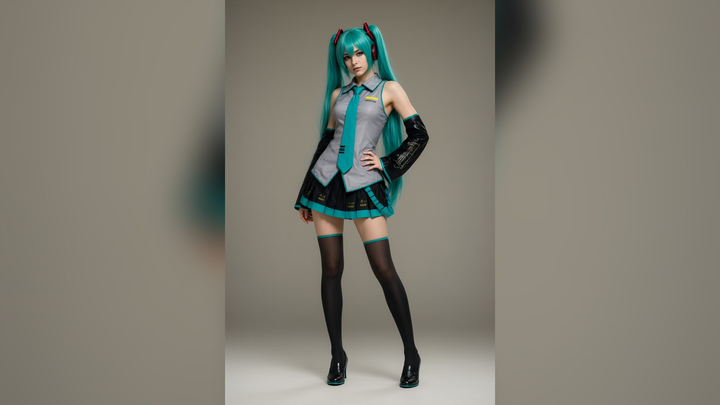 Hatsune Miku (Vocaloid) Realistic 3D Model