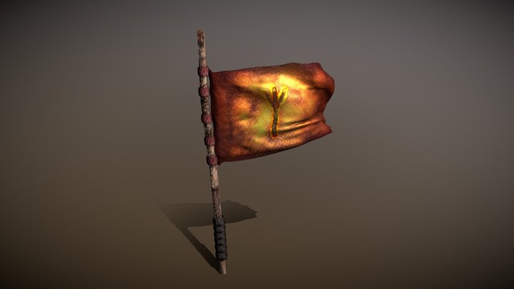 The flag with the rune. (Mir-Algiz) 3D Model