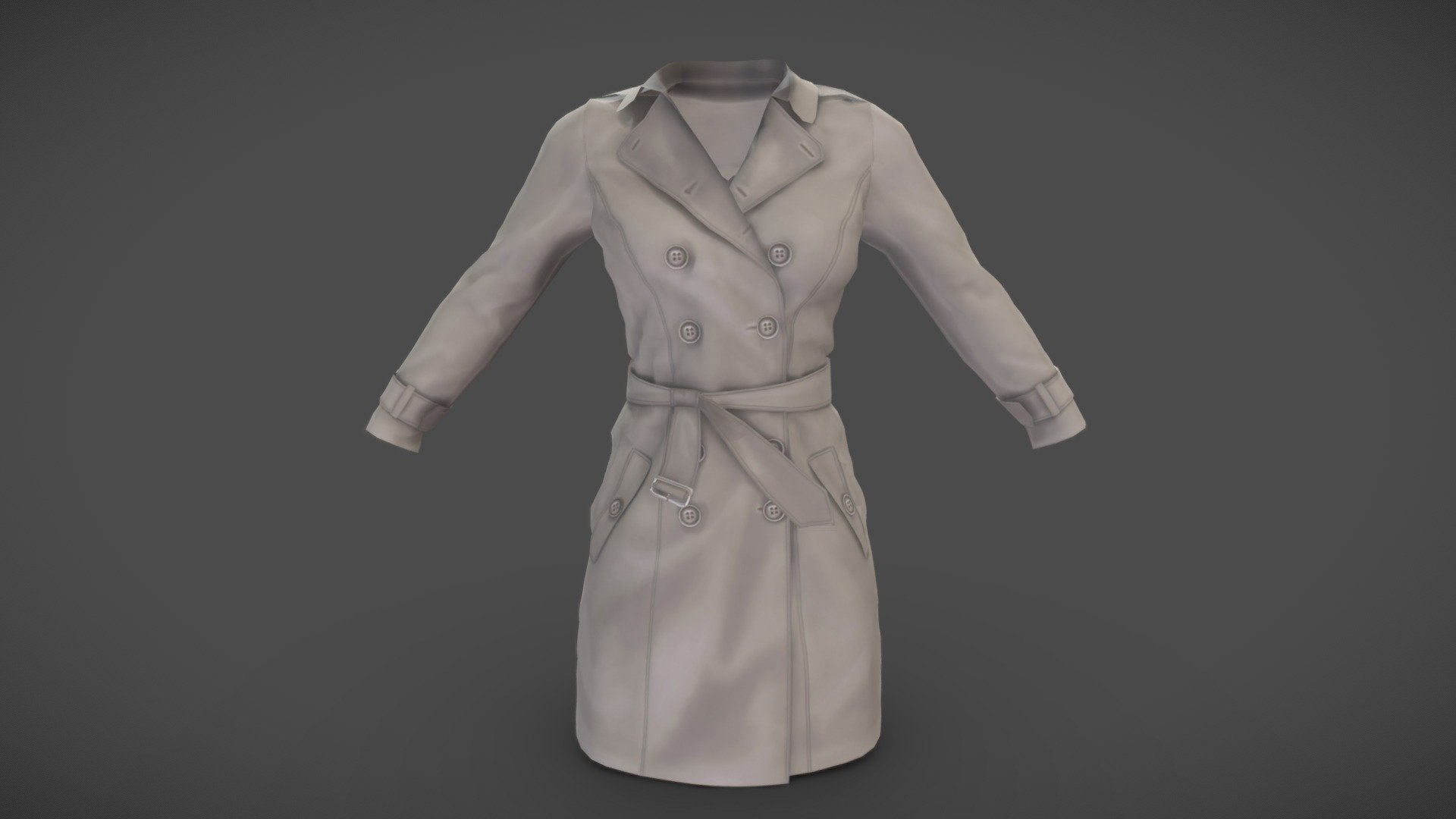 Female Trench Coat - Buy Royalty Free 3D model by 3dia [46dbb33 ...