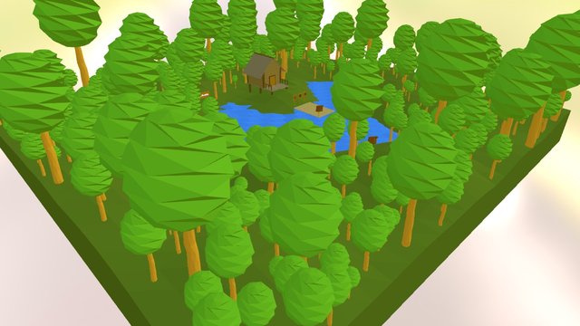 Low Poly Forest 3D Model
