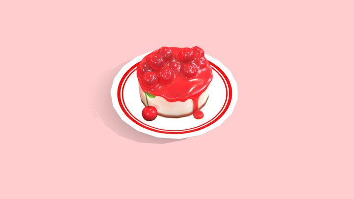 Cherry Cheese Cake 3D Model