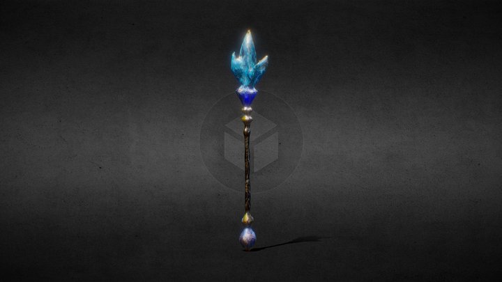 A magical staff - Low Poly (For the game) 3D Model
