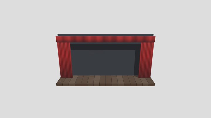 Low Poly Theater Stage (Procedural) 3D Model