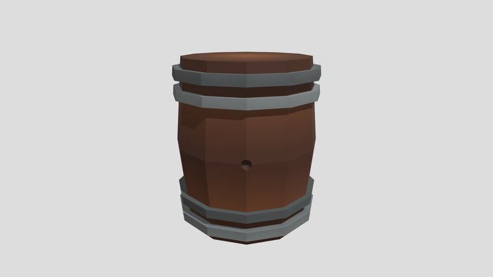 Low Poly Barrel 3D Model