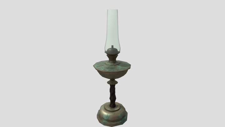 Low Poly Oil lamp 3D Model