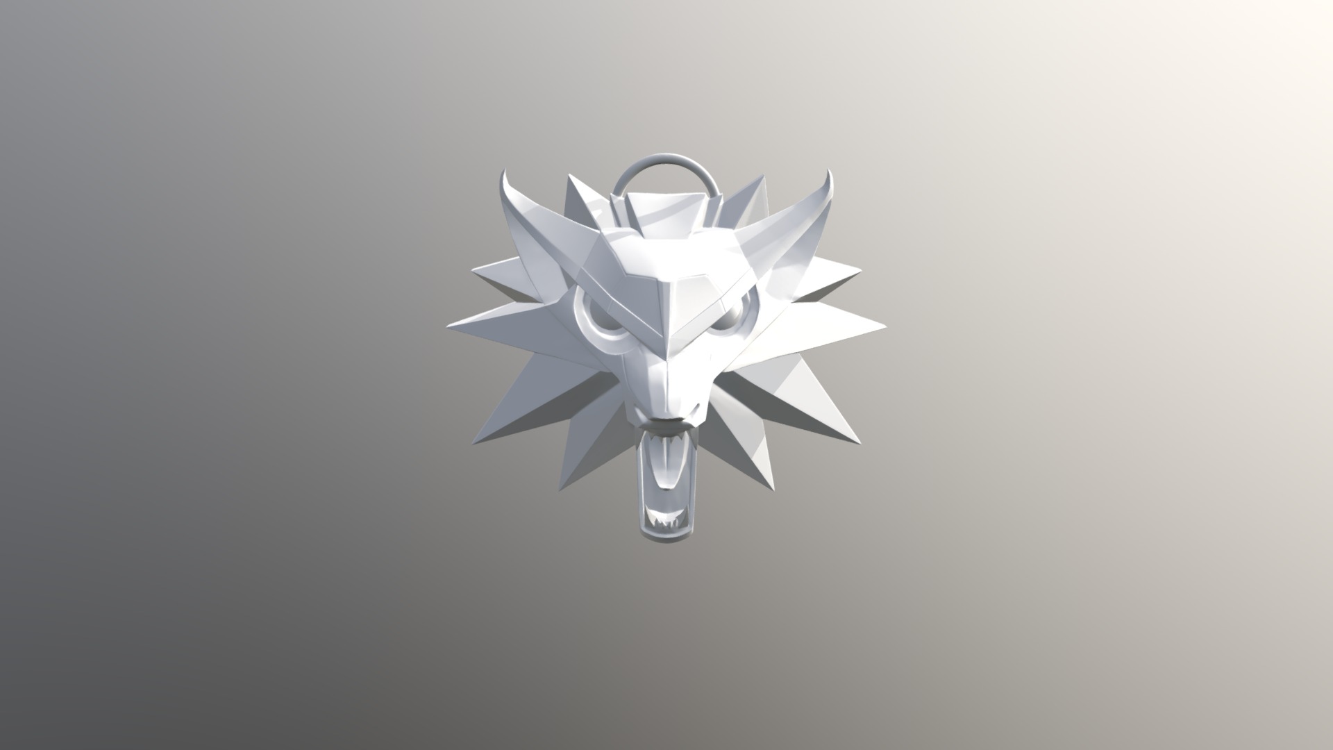 3D model Witcher Medallion Print ready - This is a 3D model of the Witcher Medallion Print ready. The 3D model is about a white ceiling fan.