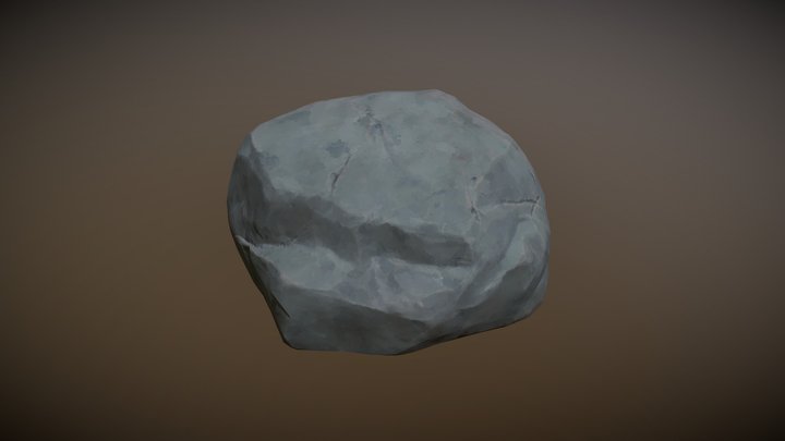 Ghibli Style Low Poly Rock (No Moss)- 5/14 3D Model