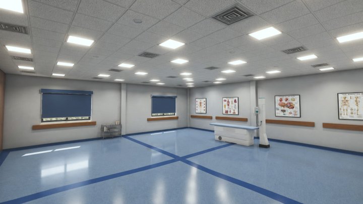 Modern Hospital Examination Room 3D Model