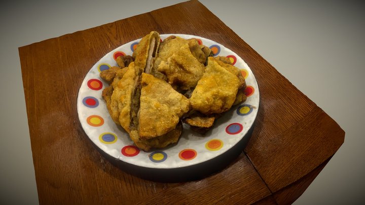 Fried pork chop 3D Model