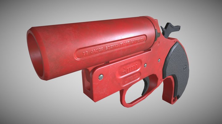 Flare gun lowpoly 3D Model