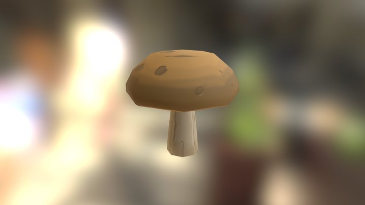 Brown Mushroom Embed 3D Model