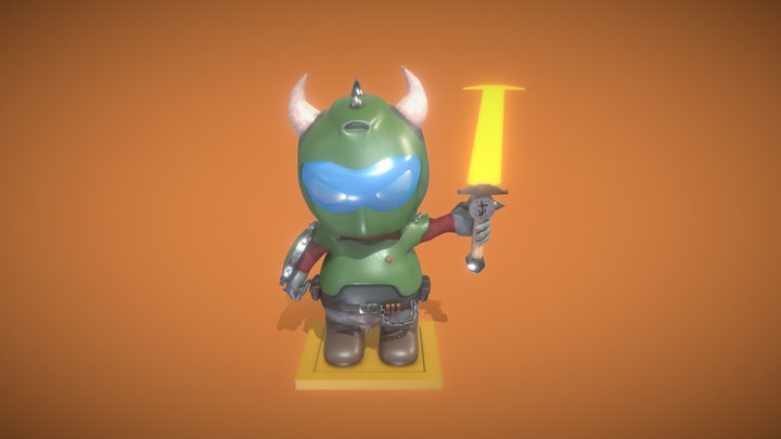 Doom Demon Painted 3D Model
