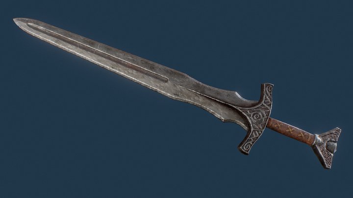Skyrim Steel Sword (TESV Fanart) – Kostenloses 3D-Modell STL