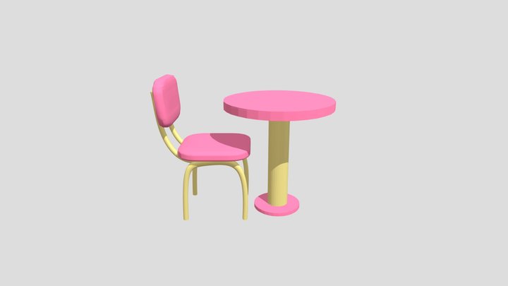 chair and table 3D Model