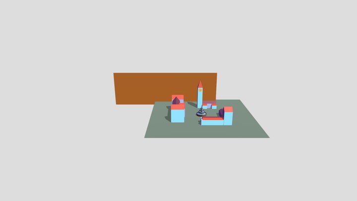 Clock Tower Square 3D Model