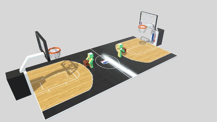 Basketball Court Minecraft Model 3D Model