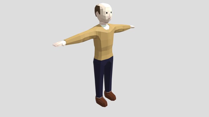 Hombre Low poly 3D Model