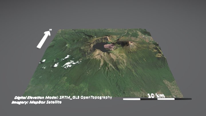 Mountain Rinjani 3D Model
