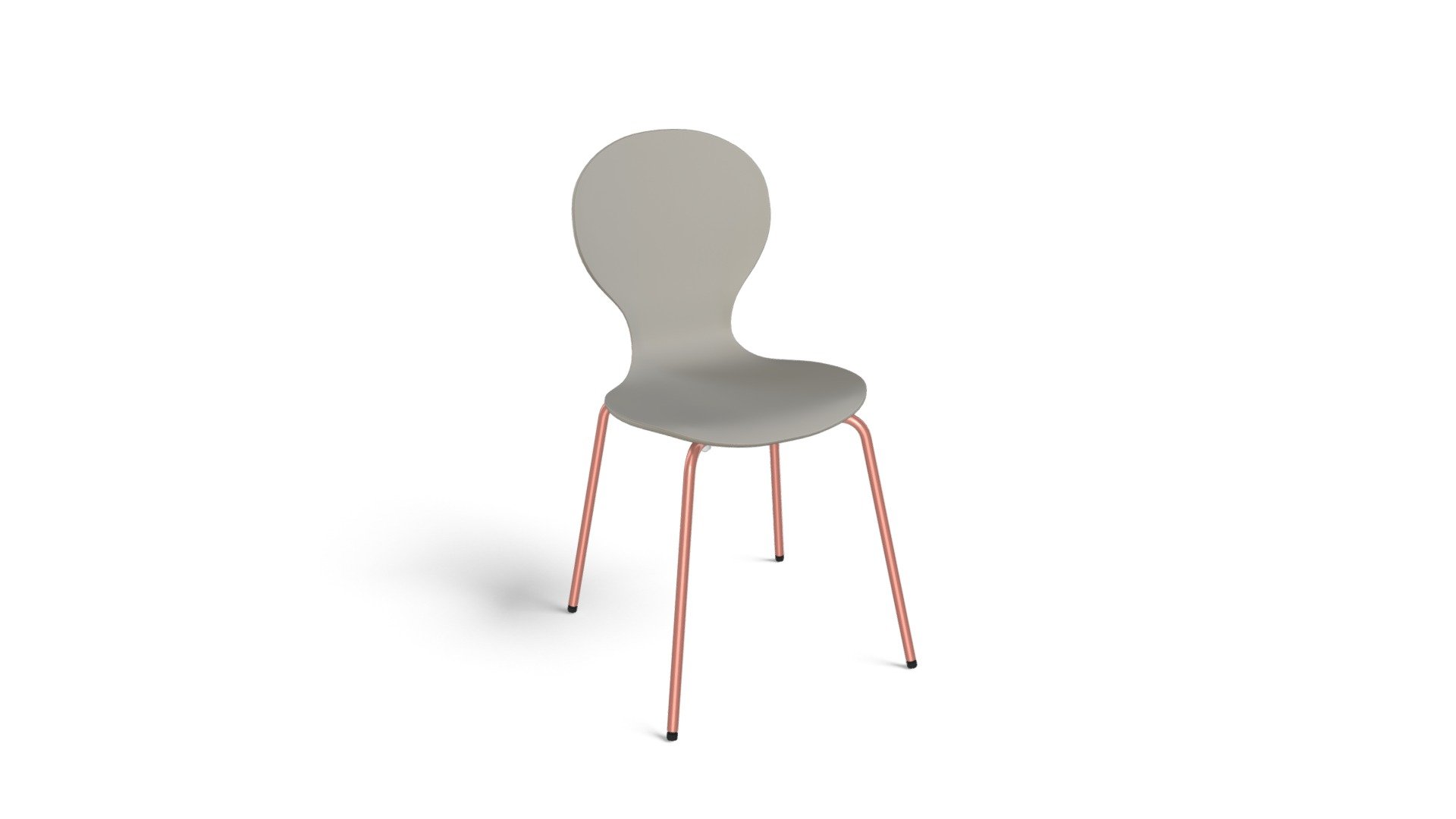 Set of 2 Kitsch Dining Chairs, Grey and Copper Download Free 3D model