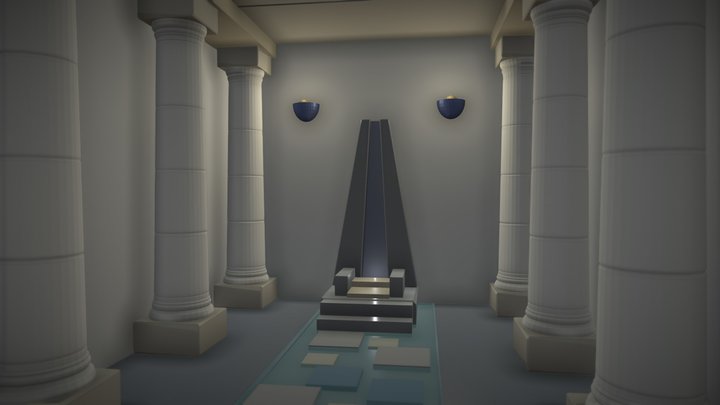 Cubic World Greek Temple 3D Model