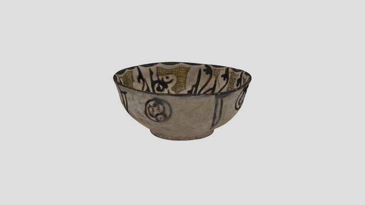 透明釉下スリップ彩鉢　bowl 3D Model