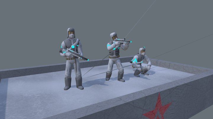 Future Russian Sniper w/Animations 3D Model
