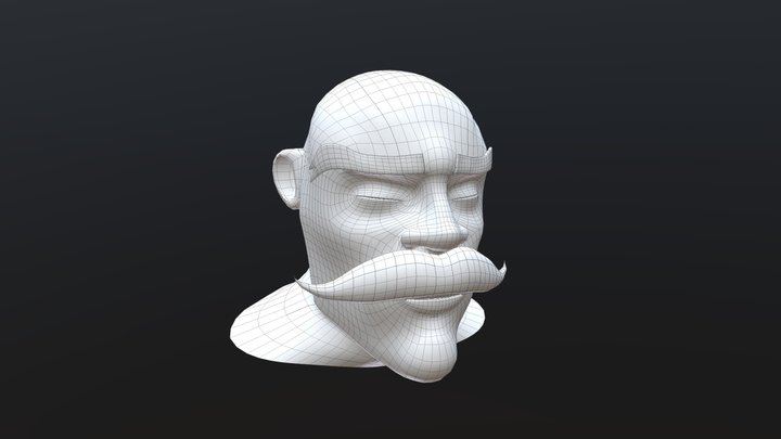 Tête dessiner pardavid 3D Model
