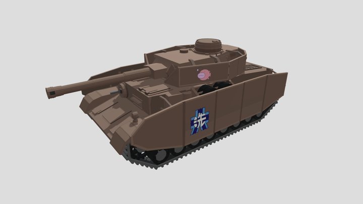 Panzer IV. Ausf. H (Girls und Panzer) for MCBE 3D Model