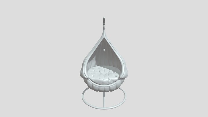 Hanging teardrop-shaped chair 3D Model