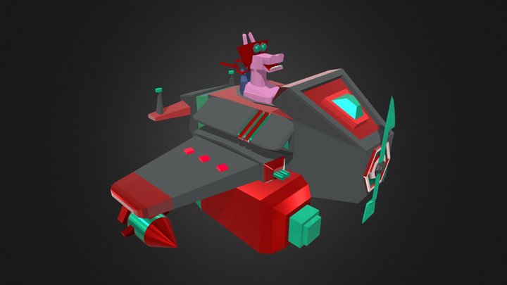 Cartoon Pilot Adventure Jet 3D Model