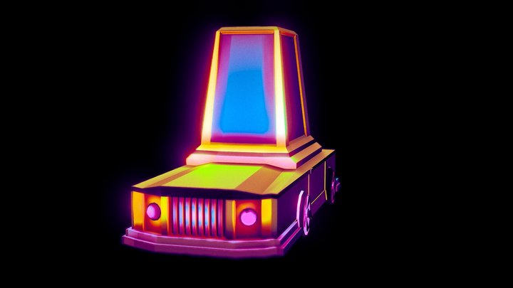 low poly taxi. 3D Model