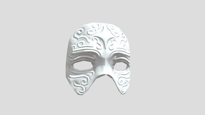 Victorian mask low poly with high poly bake 3D Model