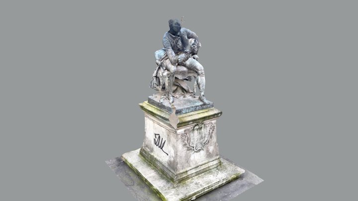 Diderot Statue in Boulevard Saint-Germain, Paris 3D Model