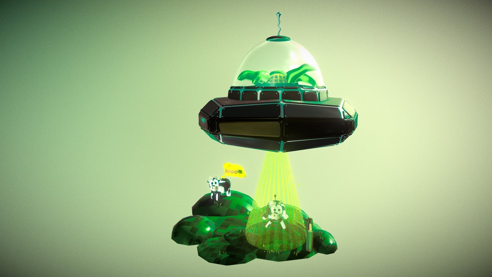 Alien Invader: The Cow Thief [v2.0] - Buy Royalty Free 3D model by ...