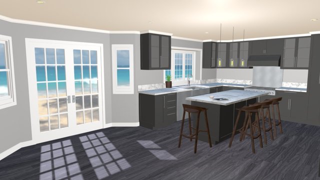 Beach Front Kitchen 3D Model