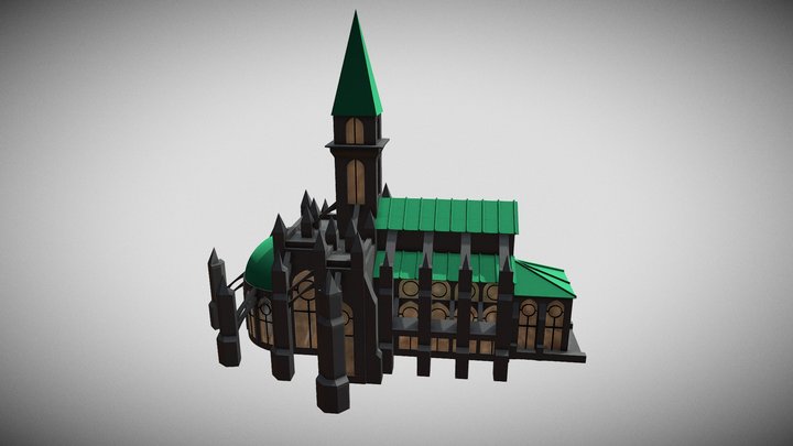 Simple Gothic Cathedral 3D Model