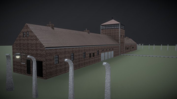 Auschwitz II - Birkenau Main Gate 3D Model