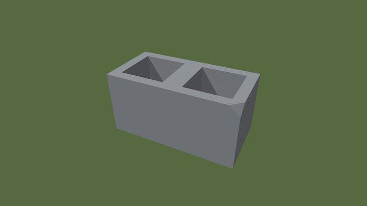 Concrete Brick (low-poly) 3D Model
