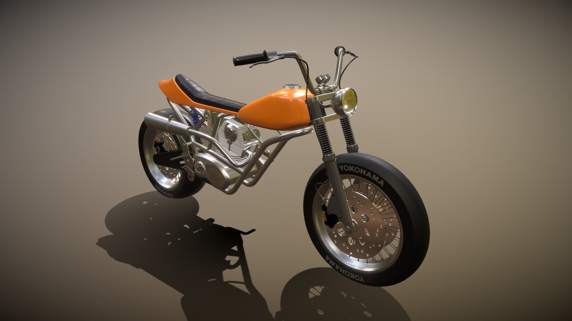 3D model CHOPPER BIKE HAWK - This is a 3D model of the CHOPPER BIKE HAWK. The 3D model is about a motorcycle on a white background.
