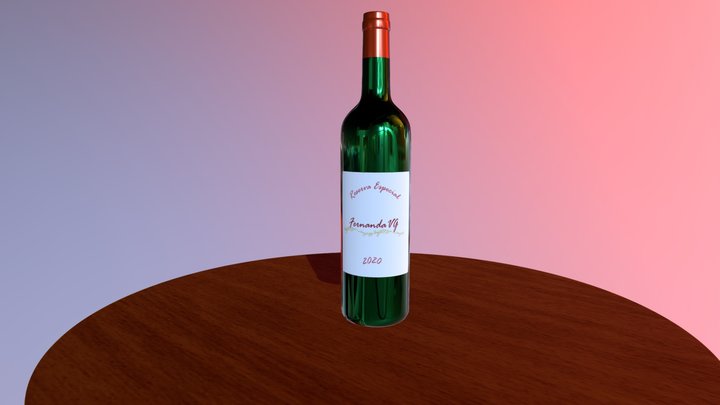 Botella de Vino - Producción digital 3D Model