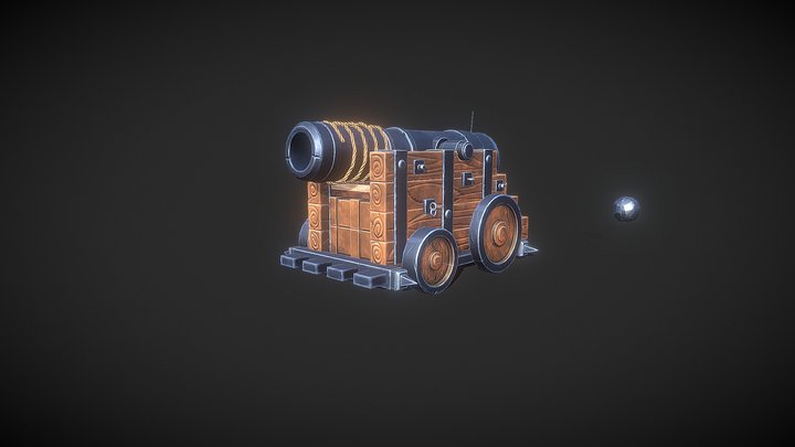 Stylized Cannon 3D Model