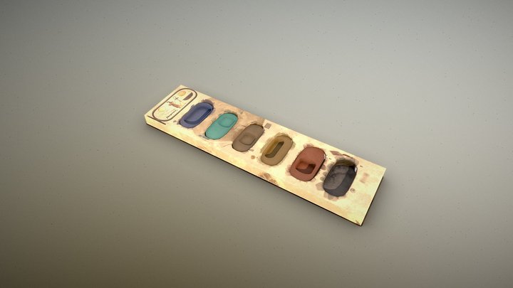 Paleta de pintura egipcia 3D Model