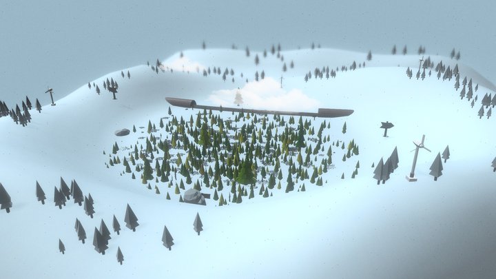 lowpoly forest:winter 3D Model