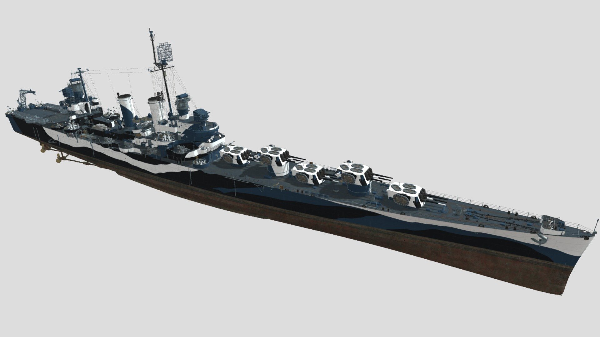 US Navy light cruiser Grand-Rapids - Download Free 3D model by 全斗焕 ...