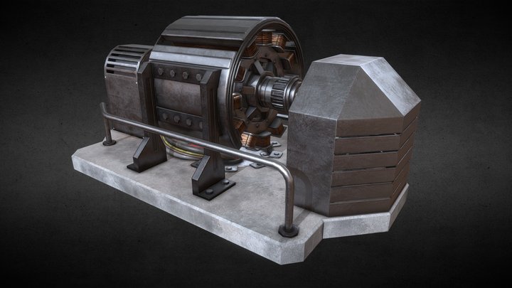 Industrial Grade Electric Motor 3D Model