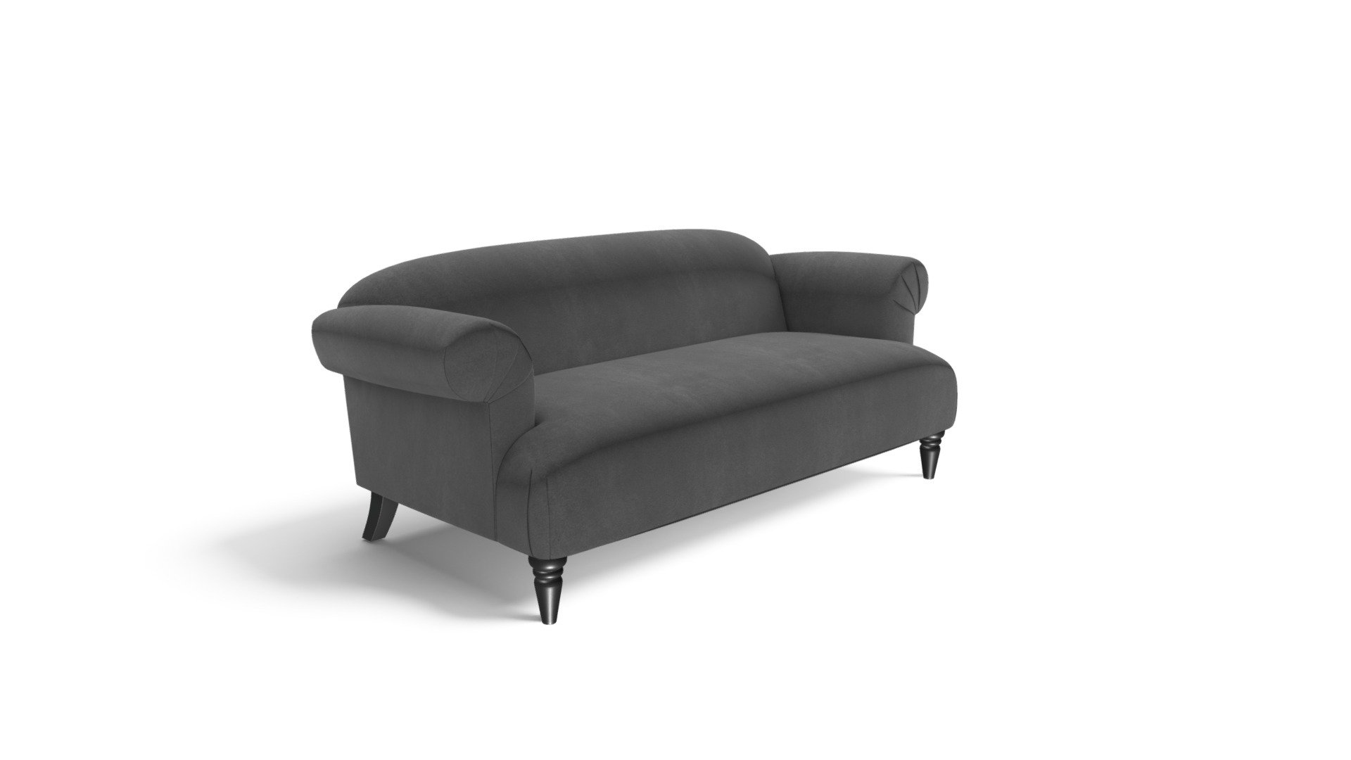 Claudia 3 Seater Sofa, Pewter Grey Velvet