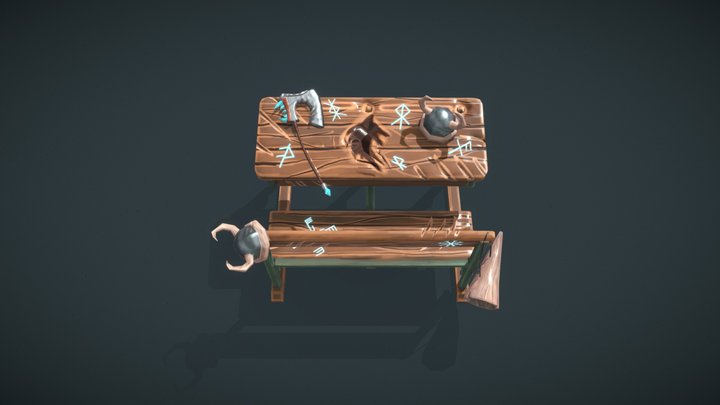 SchoolDesk Viking - Erwan Peltier 3D Model