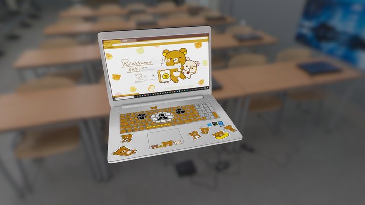 Rilakkuma laptop (retexture) 3D Model