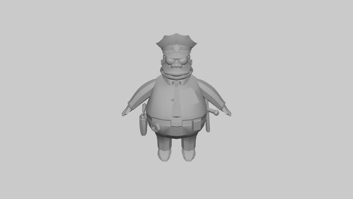 The Simpsons Game (2007) - Chief Wiggum 3D Model